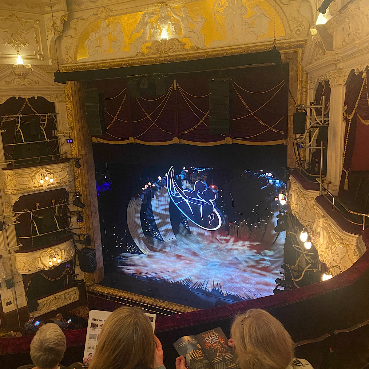 View of the stage from the balcony before a performance of "Strictly"