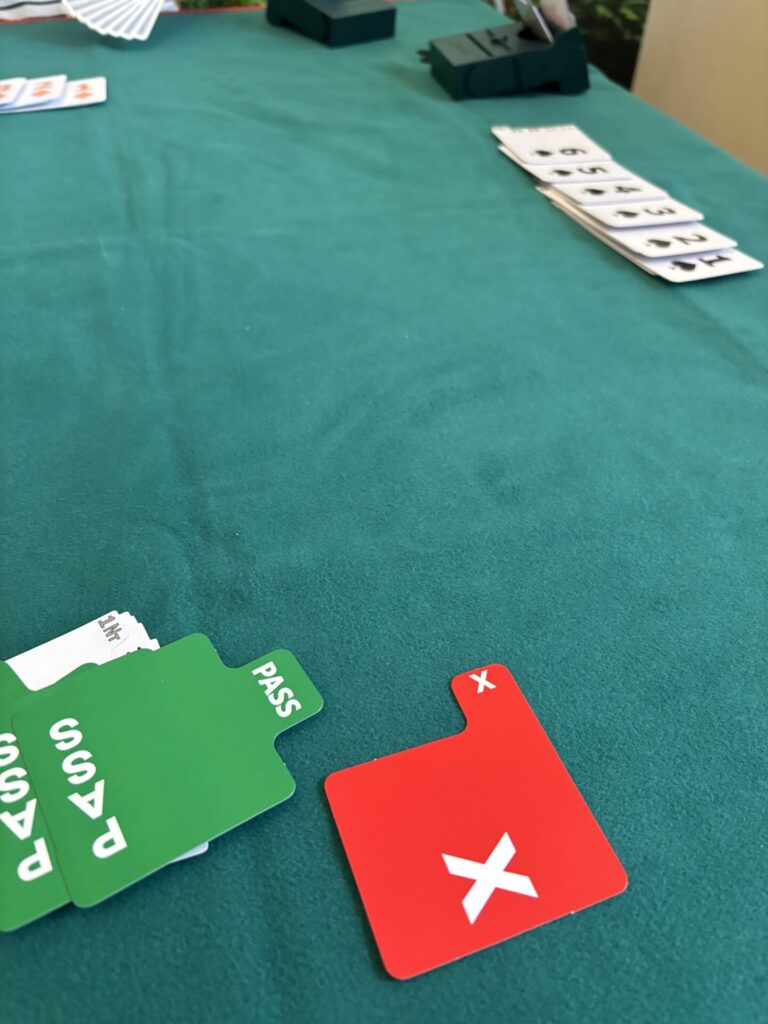cards laid out for bridge